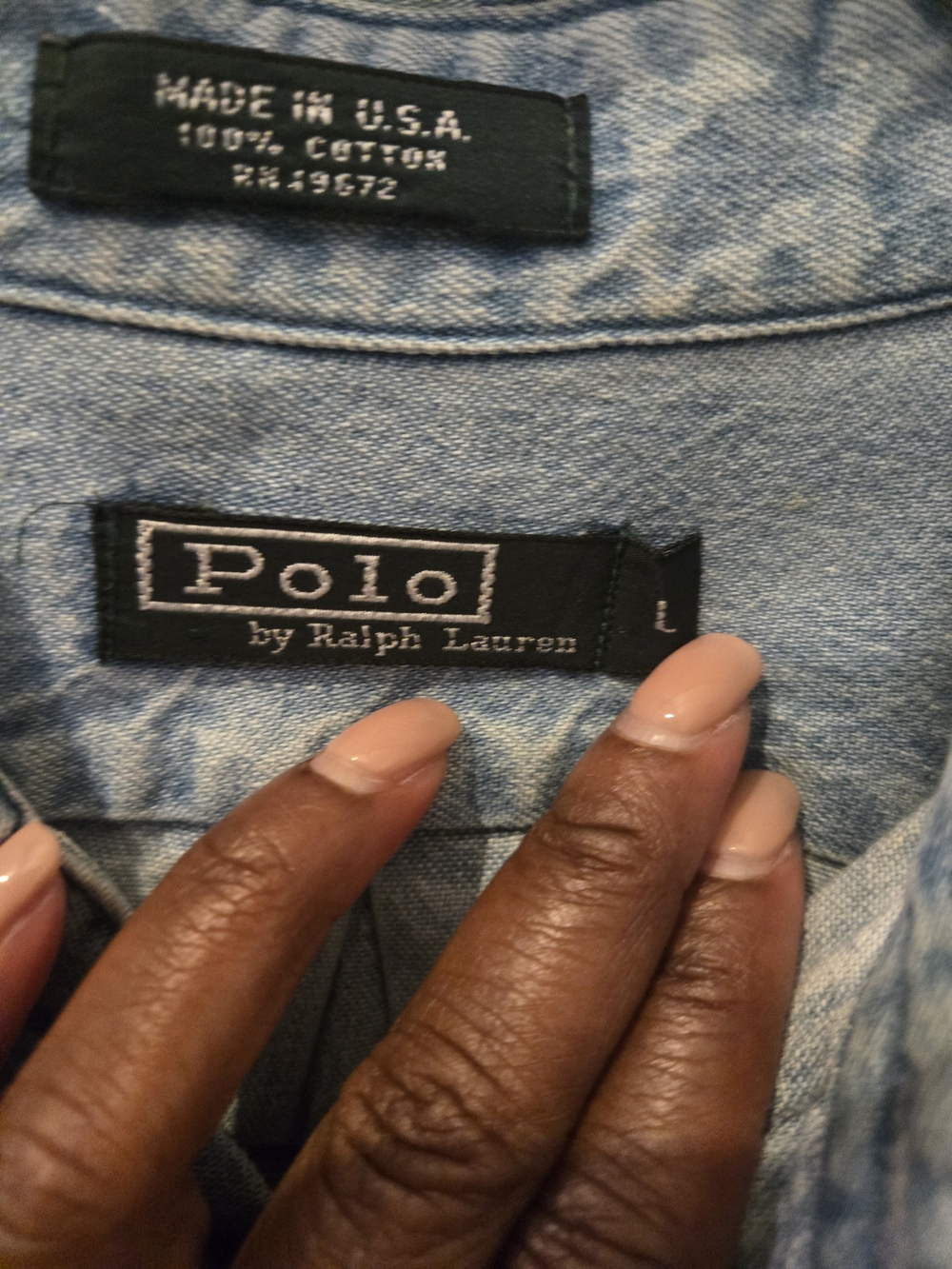 Polo by Ralph Lauren Light Blue Denim Button-Down Shirt with Pocket Crest - Picture 6 of 7